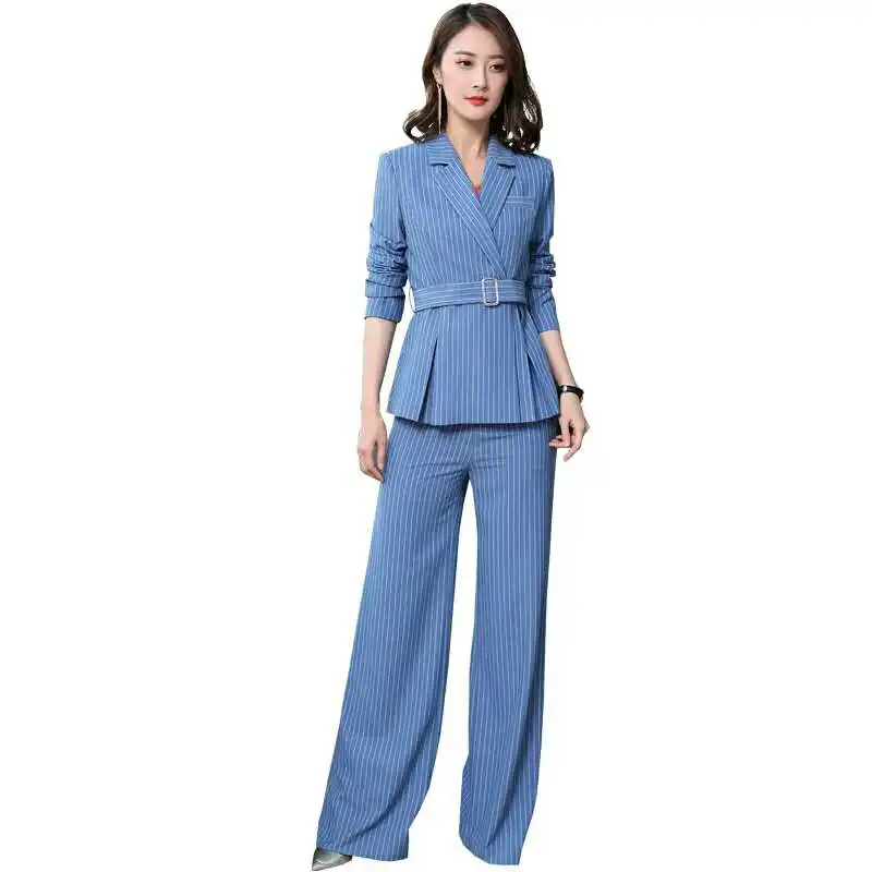 Màu Xanh Trang Trọng Vẻ Đẹp Ladies Cô Gái Phù Hợp Với Văn Phòng Làm Việc Uniform Váy Bán Hàng Ld141