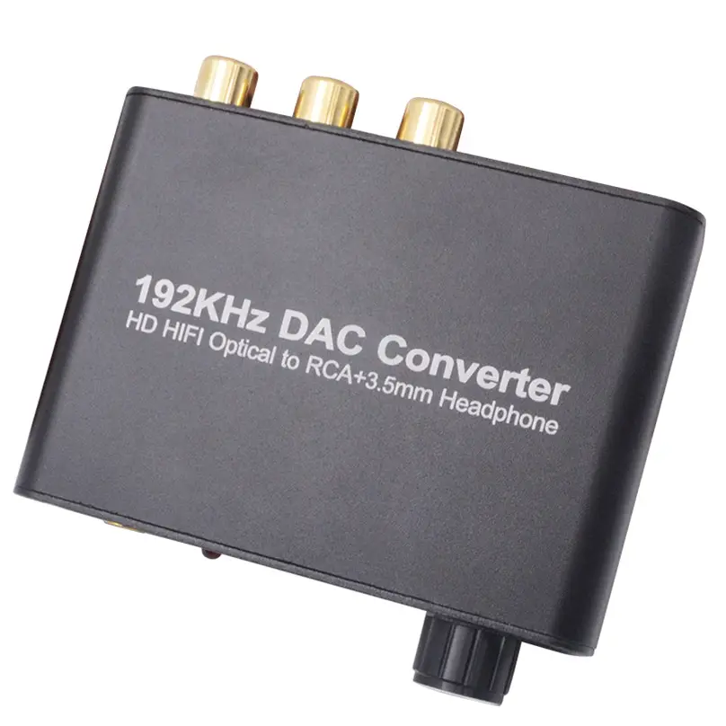 디지털-아날로그 변환기 192kHz DAC 지원 볼륨 제어 디지털 동축 SPDIF 아날로그 스테레오 L/R RCA 3.5mm 잭 오디오