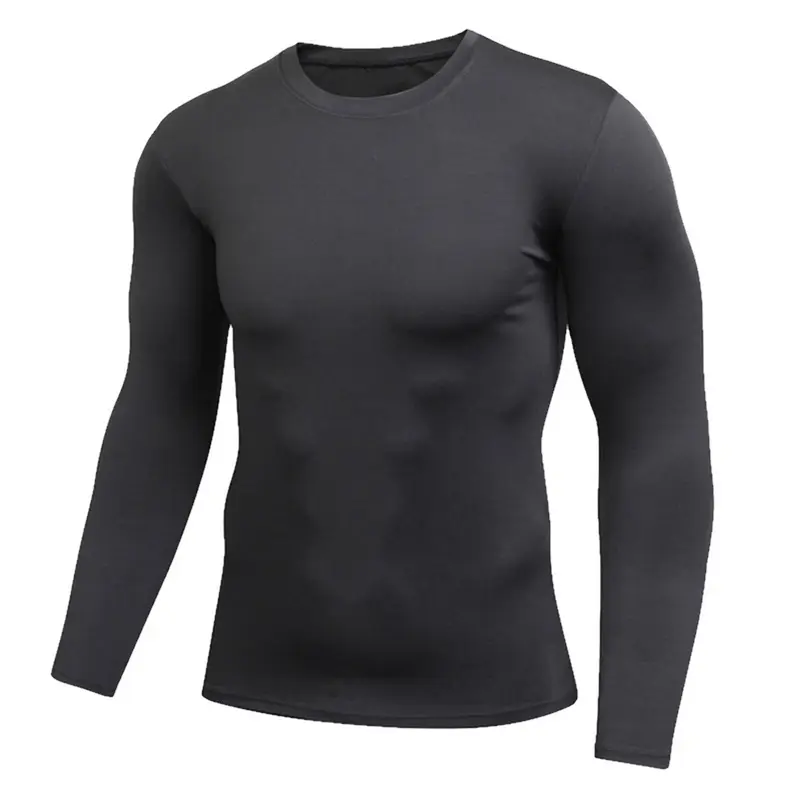Men Gym Compression Under Base Layer Tops Long Sleeve Quick Dry Sports custom mens gym long sleeve blank compression shirts