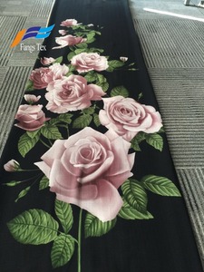 多图案100% 涤纶缎纹印花面料衬里连衣裙素色连衣裙