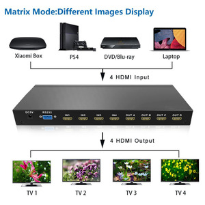 4X4 <span class=keywords><strong>HDMI</strong></span> <span class=keywords><strong>Matrix</strong></span> Switcher <span class=keywords><strong>4</strong></span> Porte e <span class=keywords><strong>4</strong></span> Ingressi Porta in Uscita 1080 P HDCP 3D Deep Color