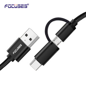 1.2 M 10 Feet Usb mikro USB Kabel 0.2M kablo uzunluğu ve cep telefonu kullanımı Kabek 2 In1 mikro B tipi C USB şarj kablosu - Product Image 3