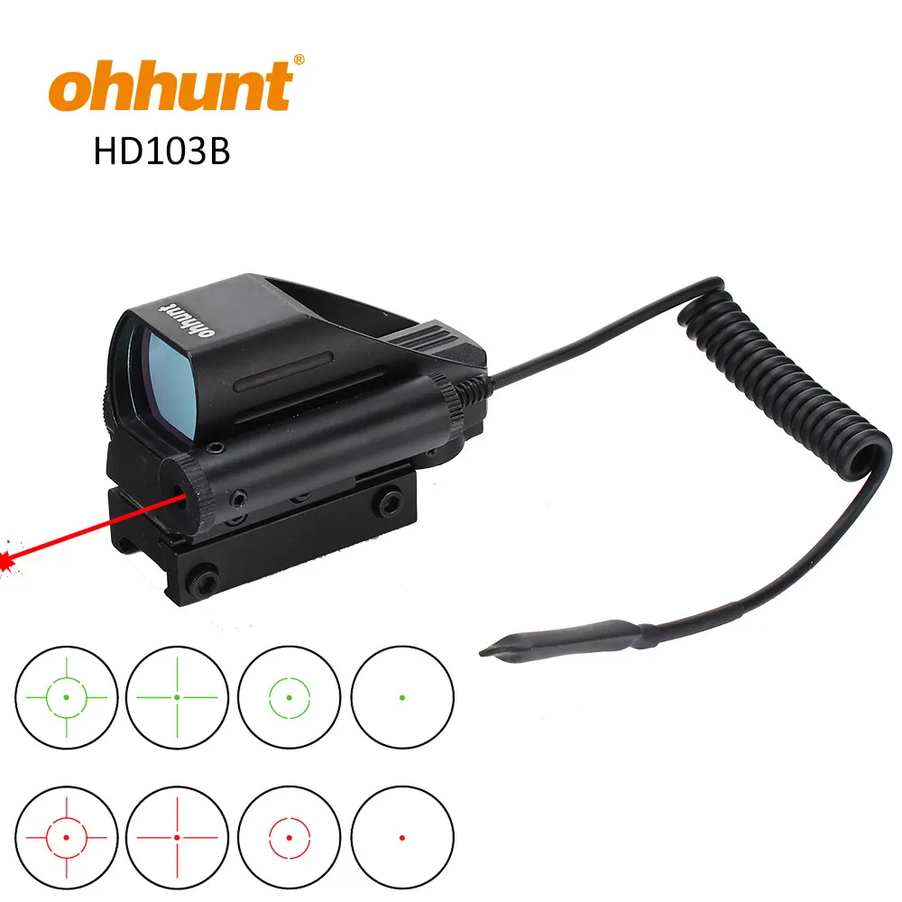 Ohhunt Tactical Sight 4 reticolo Red Green Dot Hunting Reflex Sight Scope con mirino Laser rosso