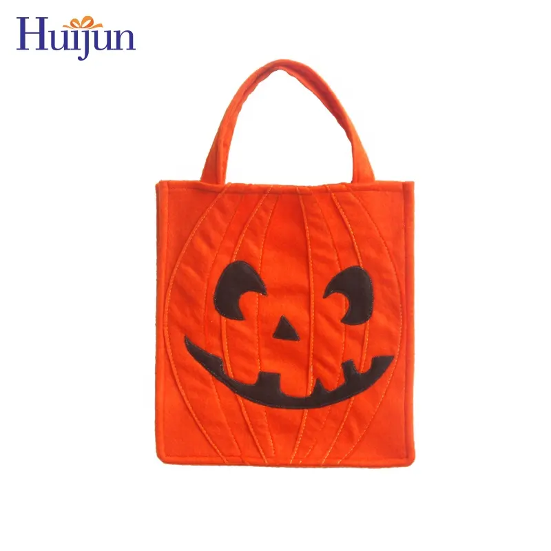 Wholesale Halloween Felt Trick Or Treat Bags with Pumpkin & Ghost & Bat & Frankenstein & Vampire Halloween Candy Totes Bags Gift