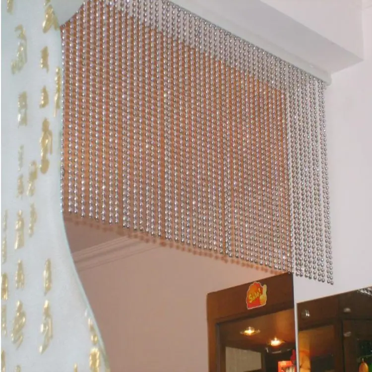 Decorative Hanging Metal Curtain Drapes Beaded for Wall Decoration