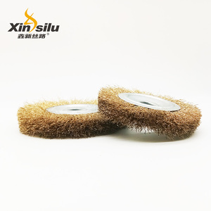 Crimped <strong>Brass</strong> Coated <strong>Wire</strong> <strong>Wheel</strong> <strong>Brush</strong> for Rust Removal <strong>Polishing</strong> <strong>Wheels</strong>