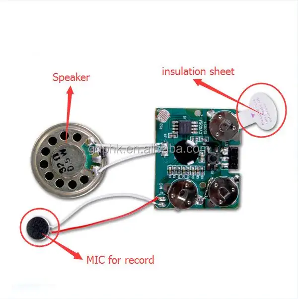 Mini registratore vocale circuito integrato/modulo audio/chip di musica per biglietto di auguri