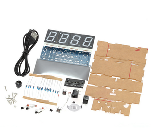 4-stelliges DIY Digital LED Clock Kit Lichts teuerung Temperatur Datum Uhrzeit Anzeige mit transparentem Gehäuse - Product Image 6