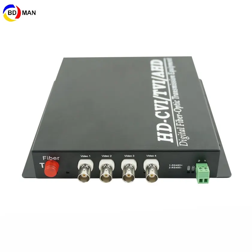 Digitale a Fibra Ottica di Trasmissione 4ch CCTV Video Converter Con RS485 Fibra di Dati Video Converter