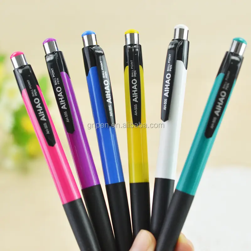 Wholesale Classical Spring Pen Pressing Ball Pen Plastic Ballpoint pen