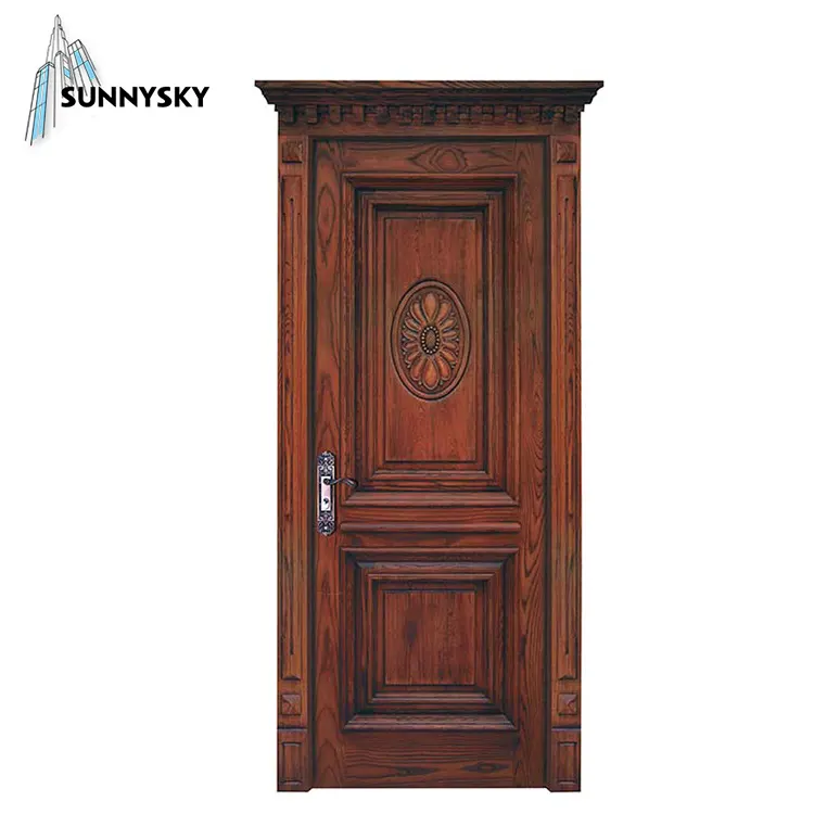 Porte interne in legno di nuovo Design di alta qualità su misura lastra in legno massello interni vecchia porta in legno in vendita