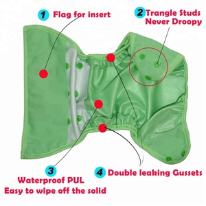Yıkanabilir kullanımlık su geçirmez bebek bezi Nappy bezi kapak Unisex fit 4-24 ay veya 5-15 kg bebek çift payandaları sızıntı - Product Image 4