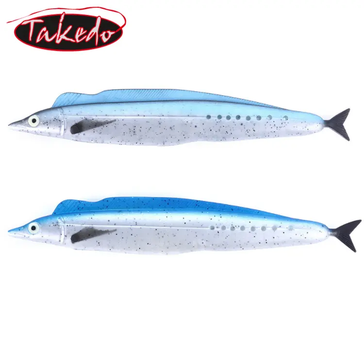 TAKEDO SO303 Hairtail سمك شريطي أعماق البحر الطعم كبير الخارق لينة إغراء 32 سنتيمتر 72g أسماك التونة سمك الهامور طويل صب الصيد إغراء