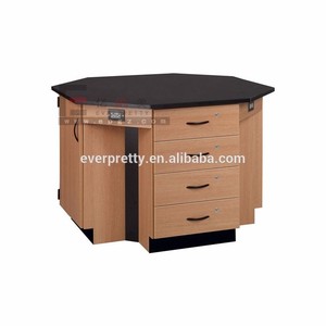 Escola Química Laboratório Móveis Hexágono Resina Board <span class=keywords><strong>Lab</strong></span> Workstation Design Diferente Cor Personalizado Tabela com Gavetas