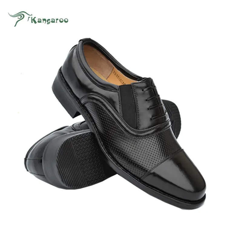 Officer work leather upper anti slip rubber sole ceremonial dress shoes