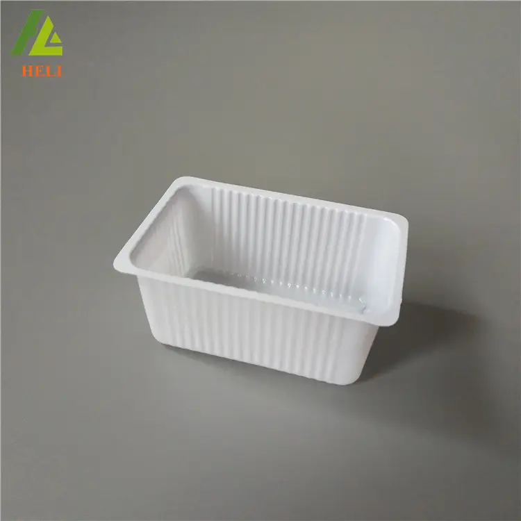 Белый пластиковый одноразовый лоток для замороженных продуктов tofu прямоугольной формы на заказ