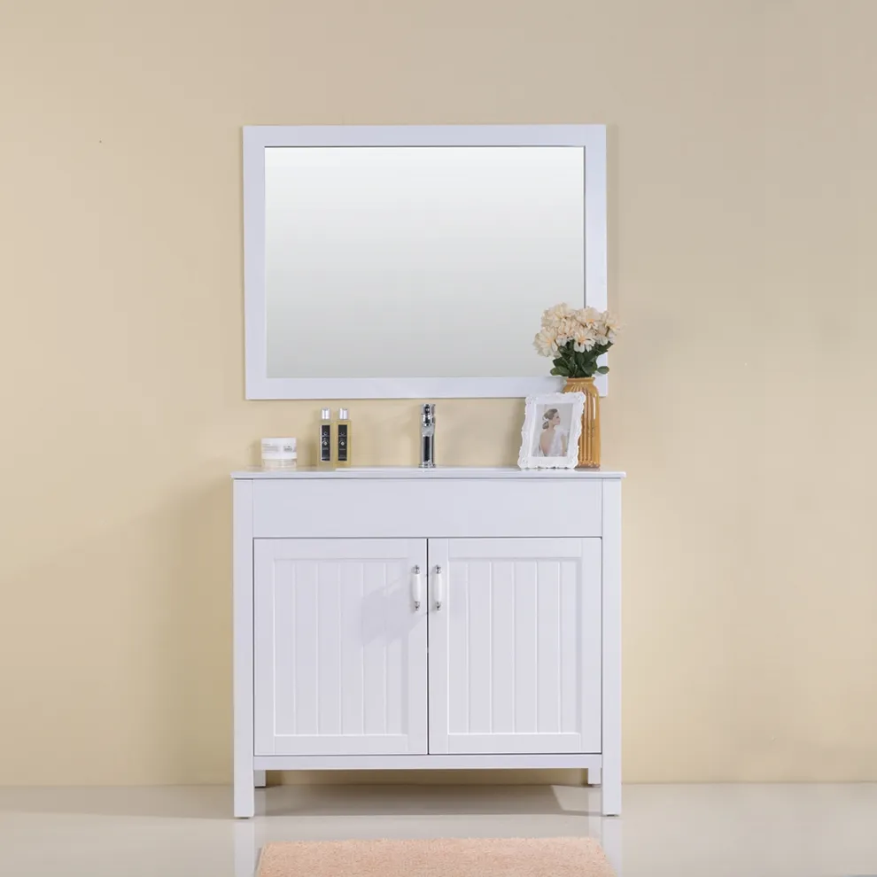 Hochwertige Badezimmermöbel Polen Schrank Waschtisch mit Spiegel und Becken Badezimmerschrank mit Waschbecken