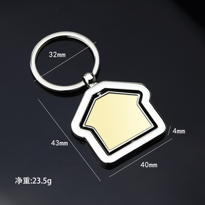 3D toptan boş Metal <span class=keywords><strong>360</strong></span> dönebilir ev anahtarlık çift yüzleri özel Logo olarak emlak şirketi hatıra anahtarlık hediyeler