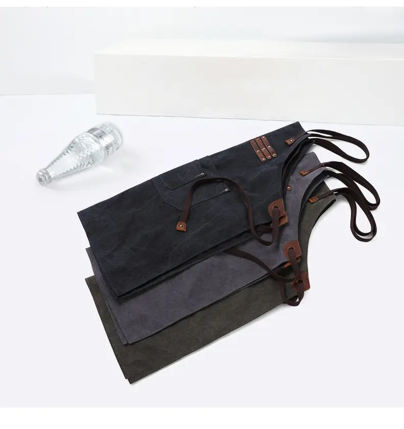 Durable new retro waterproof and oil proof canvas work tool apron with pockets