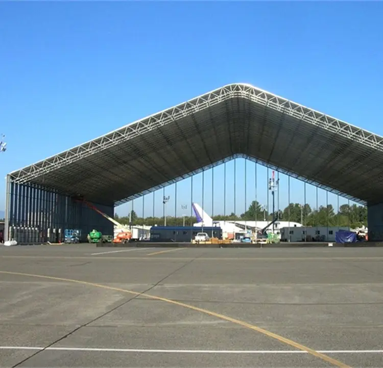 Bajo Costo de espacio de acero estructura prefabricada arco Hangar tienda