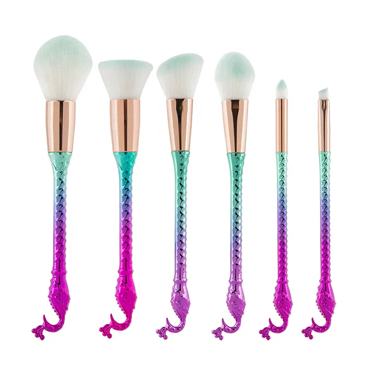 Neue Technologie 6 Stück Pfau Griff Natur haar Niedlich Make-up Pinsel Set