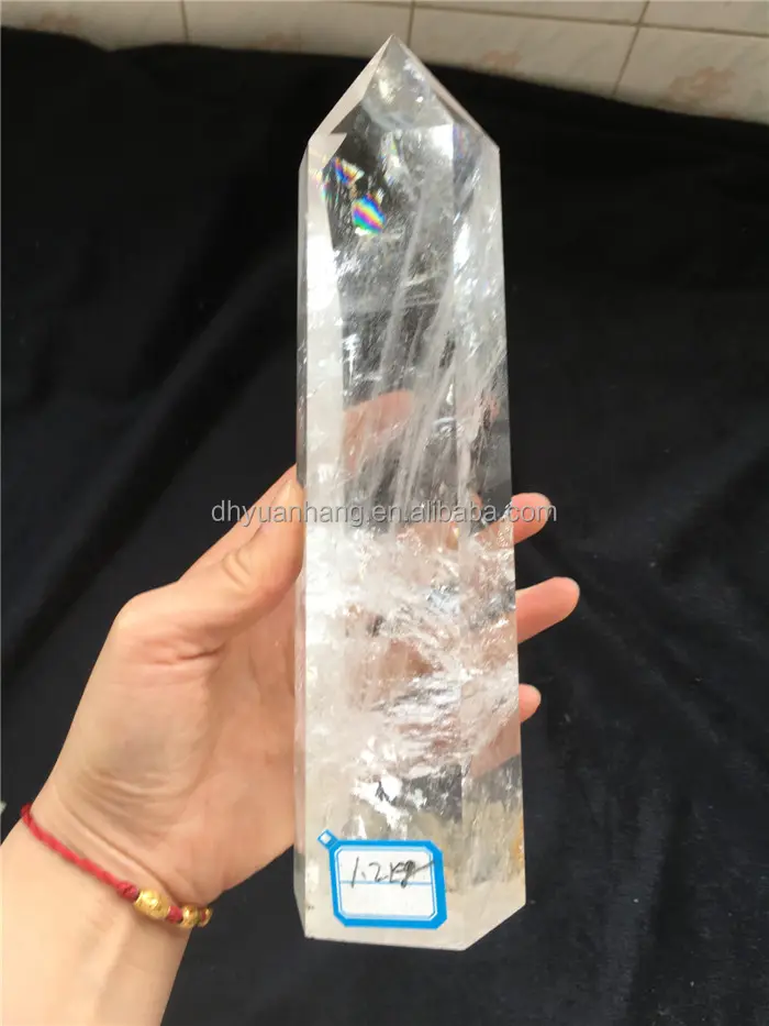 Ponto cristal de quartzo natural transparente, ponto cristal de pedra grande ponto/ponto grande para venda