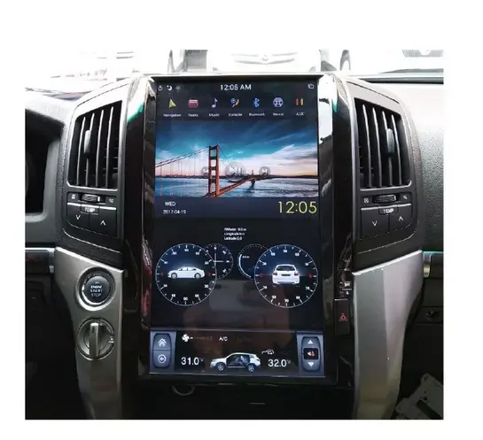 Autoradio avec écran Tesla 16 pouces, lecteur DVD de voiture avec Android, Navigation GPS, WIFI, 4G, SIM pour Toyota Land Cruiser 200 LC200 2008-2015