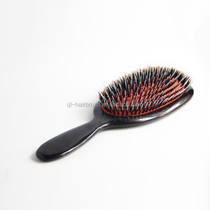 新しいデザインのプラスチック製ヘアエクステンションブラシ楕円形のヘアエクステンション用帯電防止ブラシアルガンオイルパドルナイロンヘアブラシ - Product Image 3