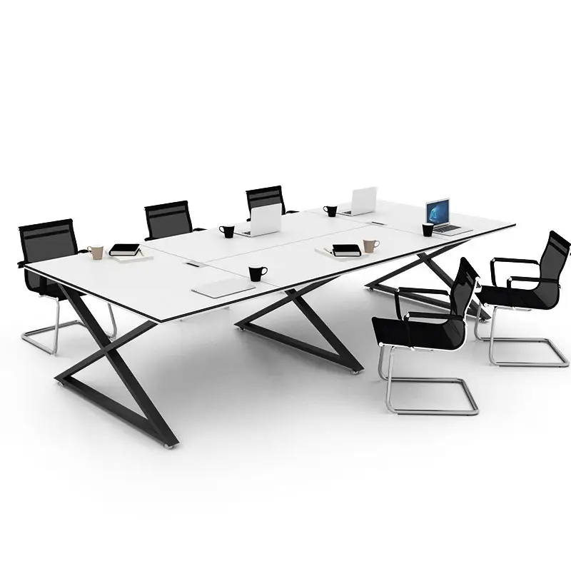 Mesa de conferência moderna simples, mesa longa para treinamento
