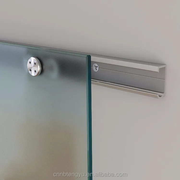 Rail plat en aluminium pour porte de grange coulissante en verre, Kit d'accessoires quincaillerie pour porte de grange