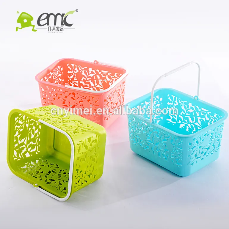 Emc mini cestas de plástico, mini cestas com alças