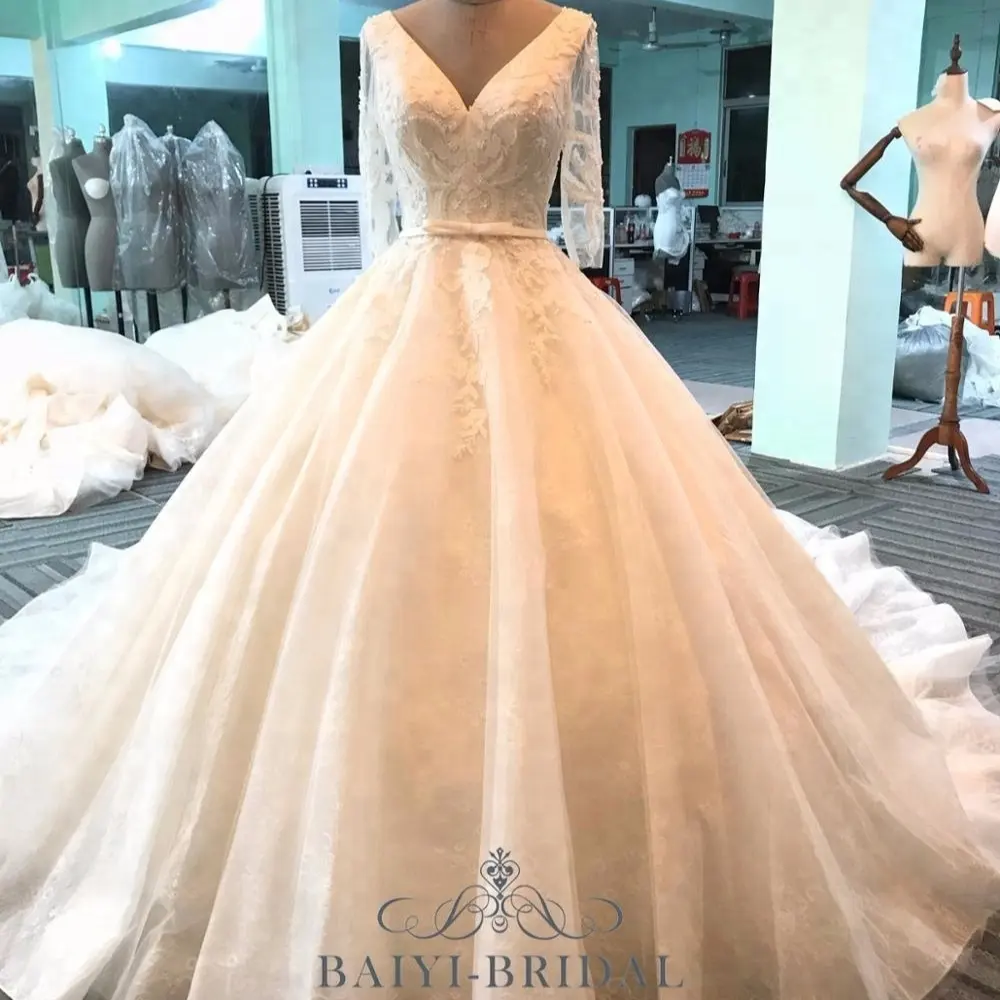 Vestido de novia bordado con cuentas de Alibaba