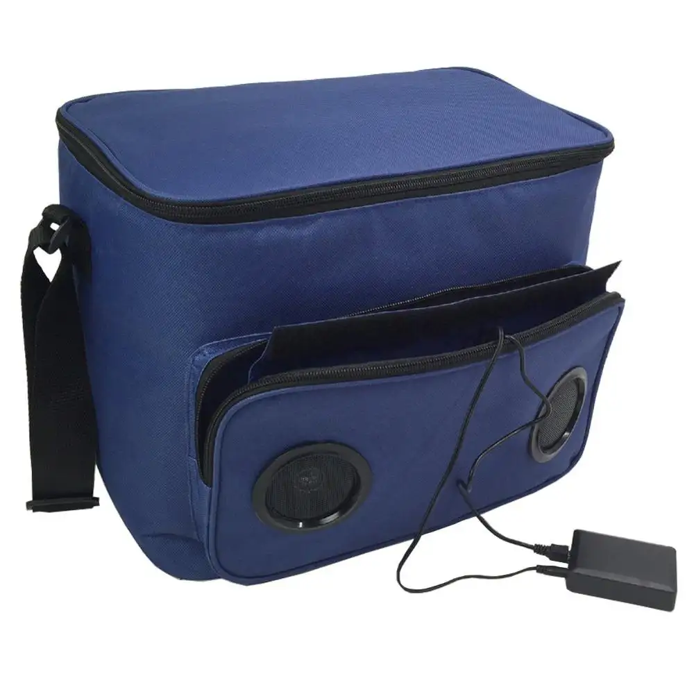 뜨거운 판매 프로모션 맞춤형 다채로운 인쇄 쿨러 가방 블루 치아 스피커, USB 라인 배터리