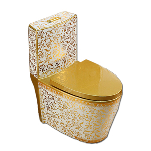 漂亮镀金卫生洁具陶瓷浴室金色卫生间水槽套装 - Product Image 3