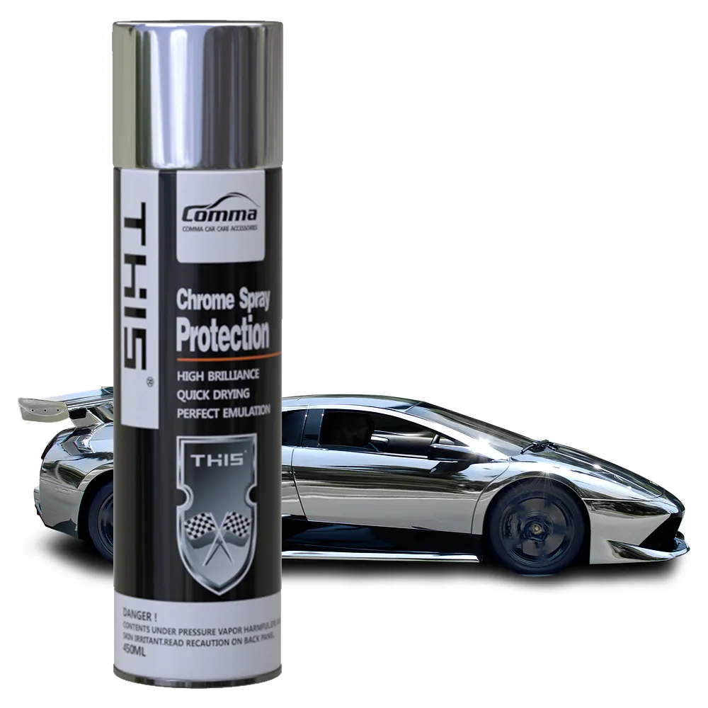 Spray de prata metal verniz para móveis, revestimento acrílico de metal espelhado, efeito cromado, melhor pintura cromada spray para carro