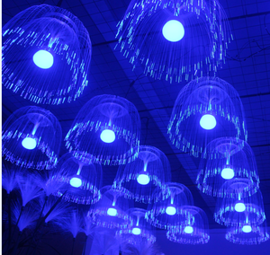 室外光纤照明吊灯水母吊灯，DMX 512多颜色