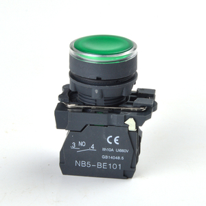 22mm Waterproof Illuminated LED Round Push Button Switch with Neon Light SB5(LA68S XB5) -AW33B5 1NO 1 NC AC DC24V/AC220V