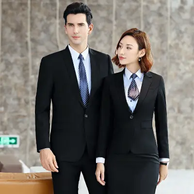 Traje a cuadros ajustado para hombre y mujer, traje de uniforme de oficina personalizado, 3 piezas, nuevo