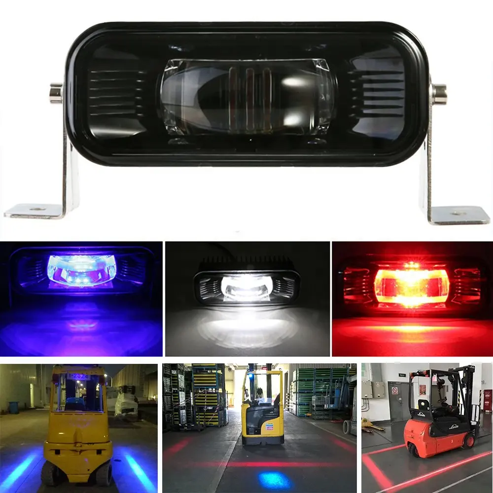 Luces Led de seguridad para carretilla elevadora, 10-80V, cuadradas, 9W, azul, rojo, blanco, luz de advertencia Led para camión