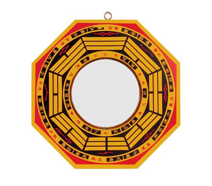Feng Shui Kayu Kuning Bagua Cermin Cembung dan Cembung Ukuran 4-12 Inci