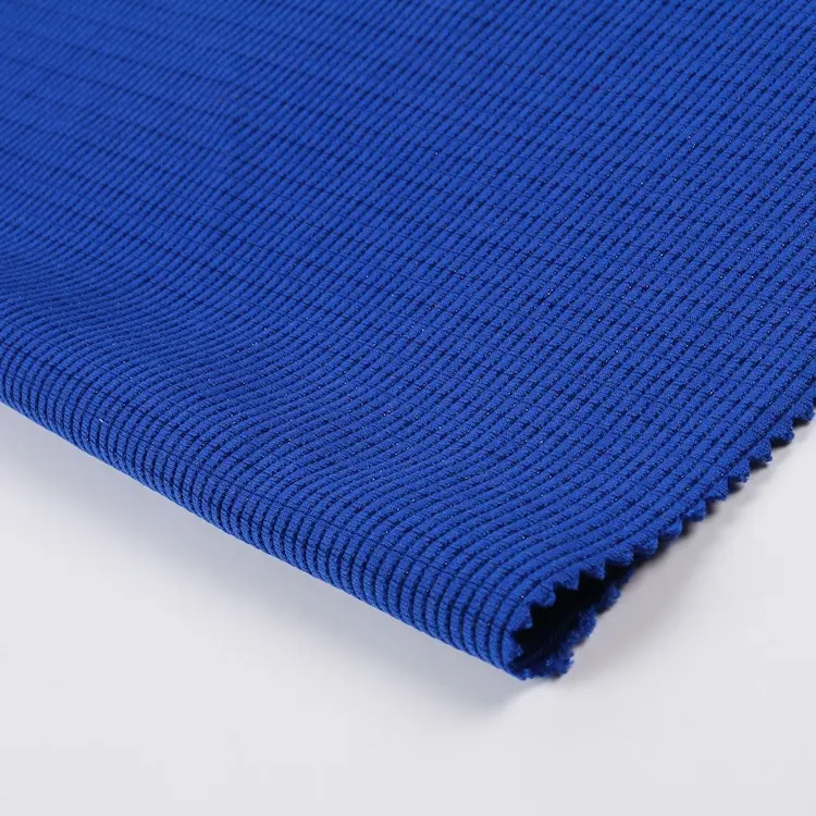 Melhor vender roupas de poliéster do spandex material de malha azul tecido jacquard para a roupa