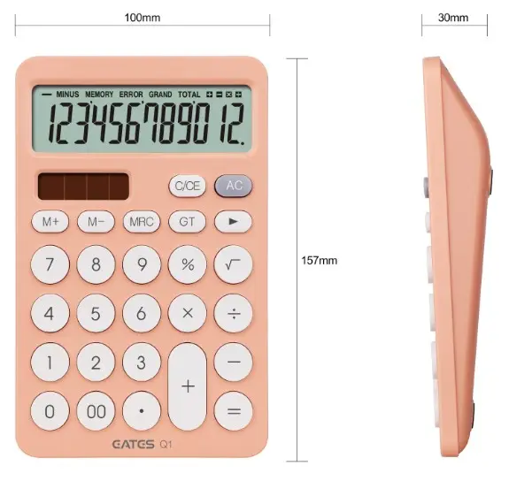 EATES Colorful Promotional and gift basic solar calculator lcd display 12'' digits