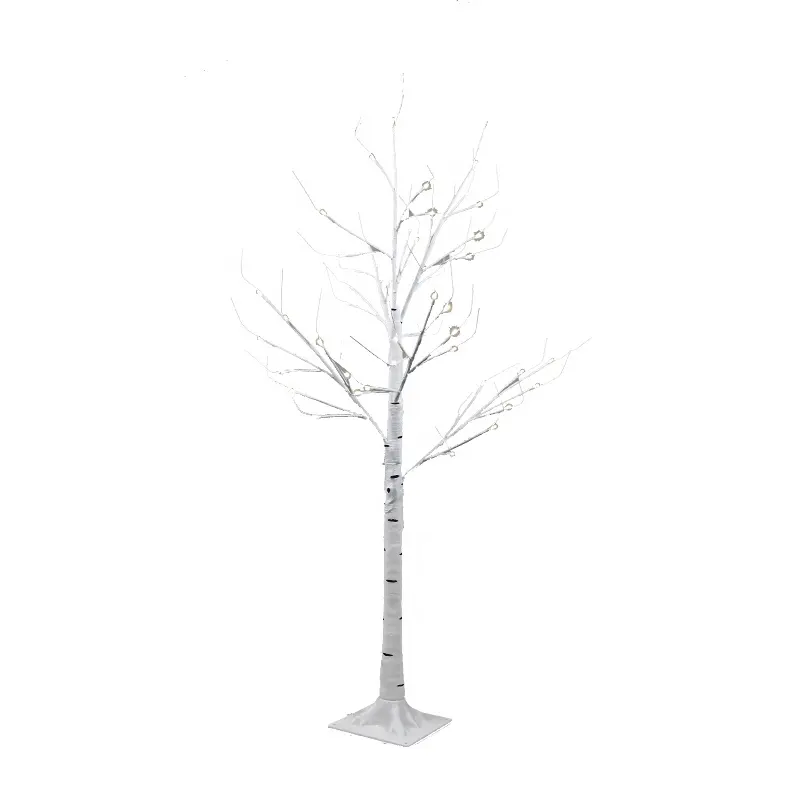 Branco quente 90cm adaptador alimentado jardim da árvore de vidoeiro branco artificial galho com led iluminação home decor