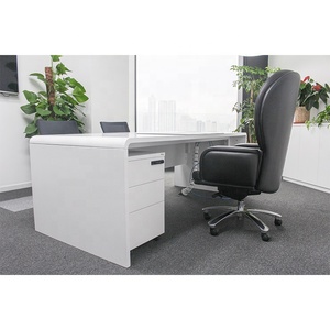 European Modern White Executive Desktop <strong>Table</strong> for Manager boss Ceo <strong>Computer</strong> <strong>Desk</strong> Certification Healthy <strong>Stable</strong>