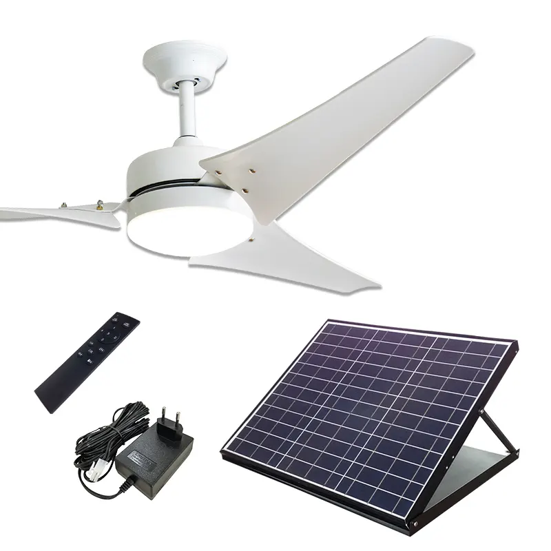 Ventilador de ventilação alimentado a energia solar, 60 polegadas, dc, kit solar, ventilador de resfriamento de teto