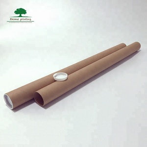 更便宜的价格批发定制打印海报管棕色纸工艺管硬纸与塑料盖航运管