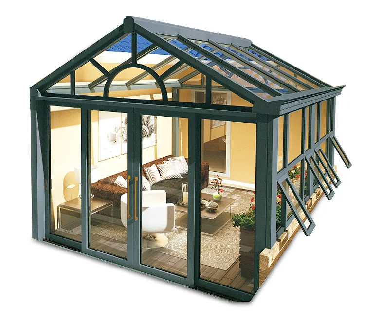 Baivilla Gebogen Lowes Unieke Glazen Sunrooms Bril Veranda Aluminium Frame Veranda