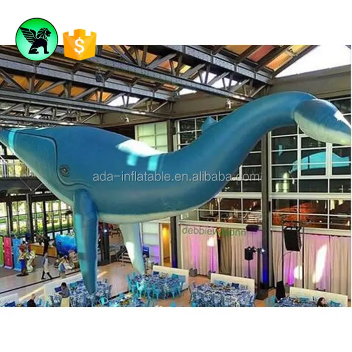 Evento decoración 16ft Gran Azul inflable ballena para océano tema promoción ST619