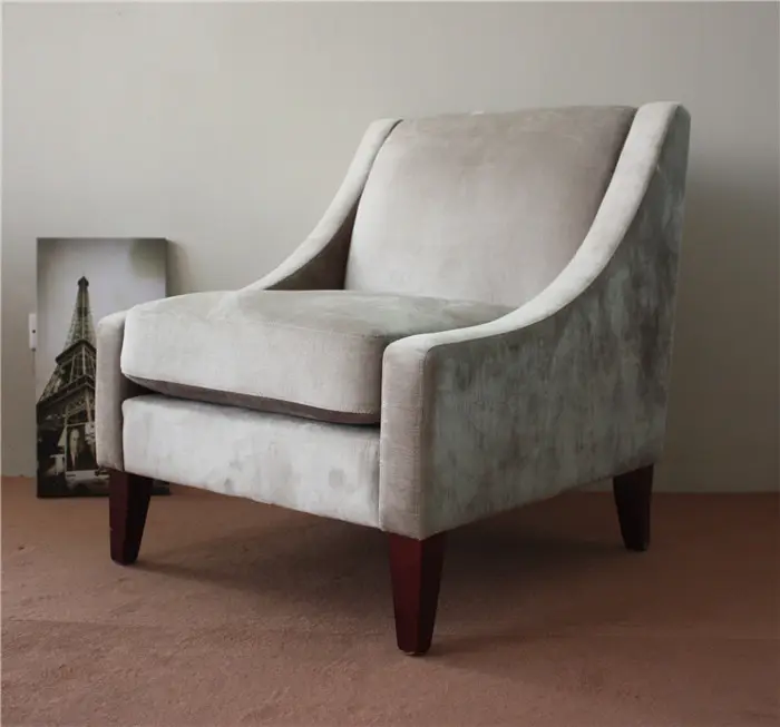 Silla de ocio de terciopelo para Hotel, sofá de madera para sala de estar, silla de ocio francesa antigua