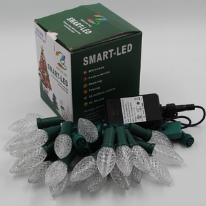 Kit de cuerdas LED C7 C9 para iluminación navideña, control por aplicación móvil WS2811 - Product Image 1